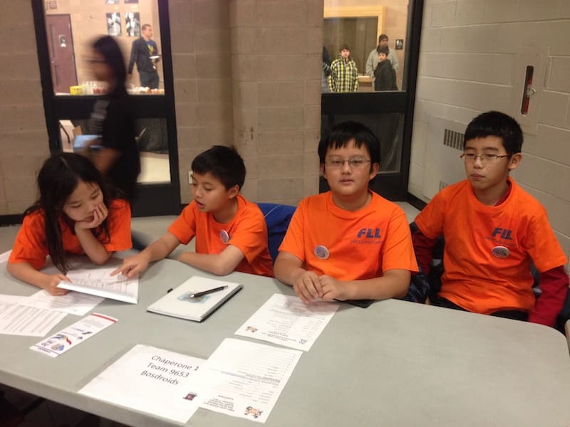 Boswin Robotics students participating in the 2014 First Lego League Robotics Competition
