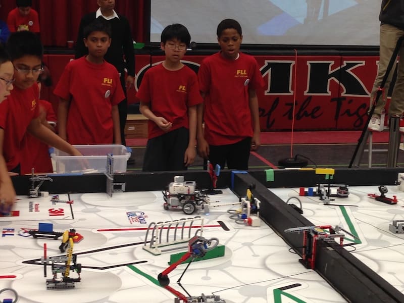 Boswin Robotics students competing in the 2015 First Lego League Robotics Competition
