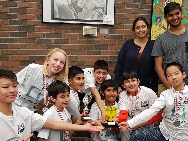 Boswin Robotics students actively competing with their LEGO robot at the 2018 First Lego League Robotics Competition