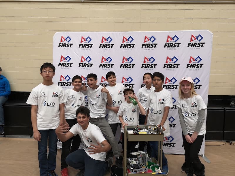 Boswin Robotics students presenting their LEGO robot during the 2018 First Lego League Robotics Competition
